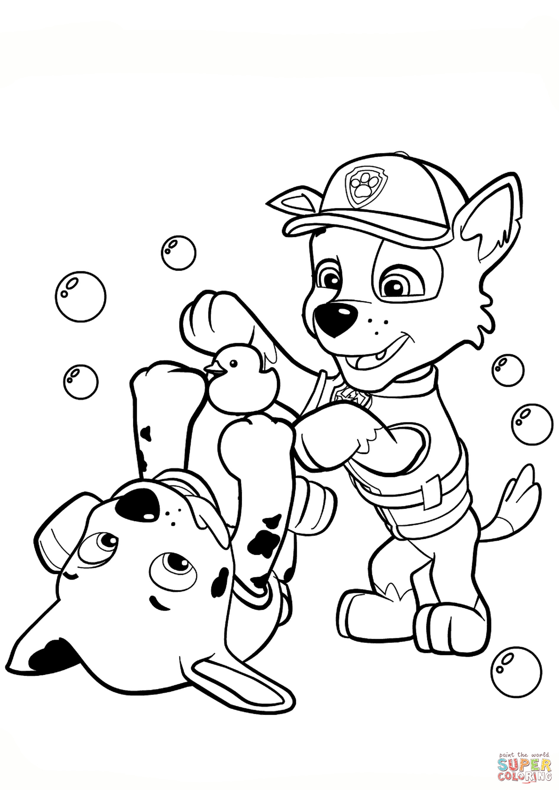 Coloring Pages For Kids Paw Patrol
 Paw Patrol Rocky and Marshall coloring page
