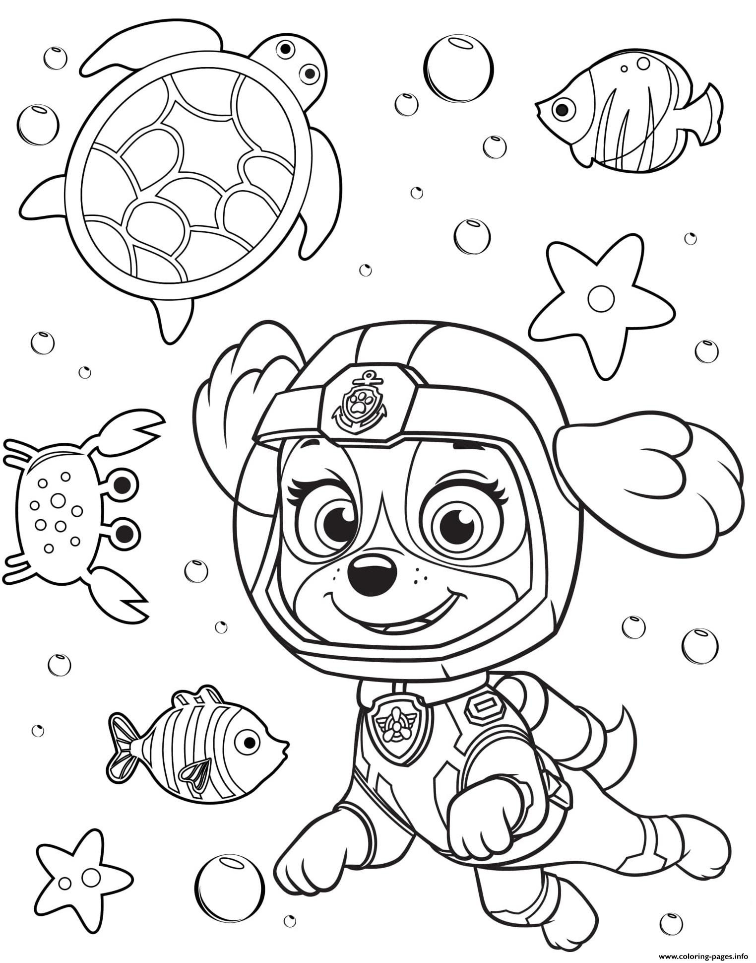Coloring Pages For Kids Paw Patrol
 Sea Patrol Skye Paw Coloring Pages Printable