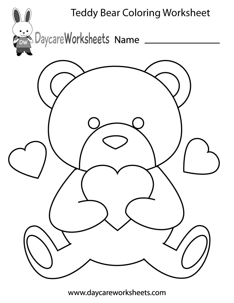 Coloring Pages For Preschoolers Printable
 Free Preschool Teddy Bear Coloring Worksheet