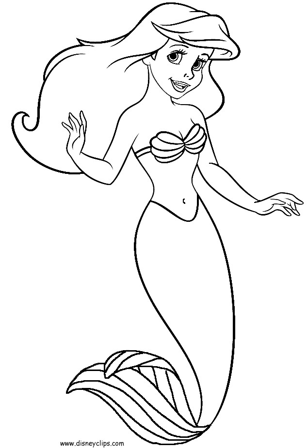 Coloring Pages For Toddlers Mermaid
 Ariel The Mermaid Coloring Pages Coloring Home