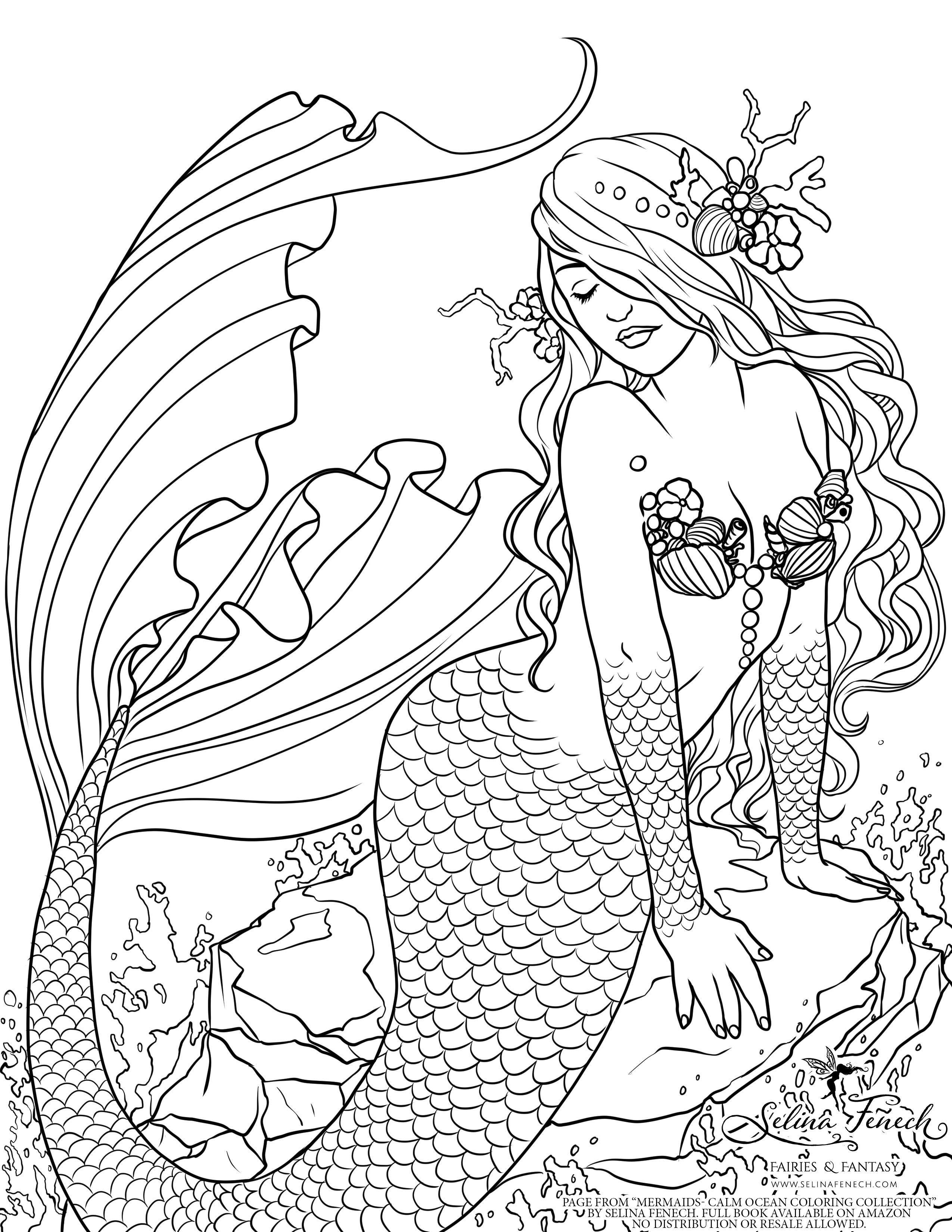 Coloring Pages For Toddlers Mermaid
 Mermaid colouring page by Selina Fenech shared by her
