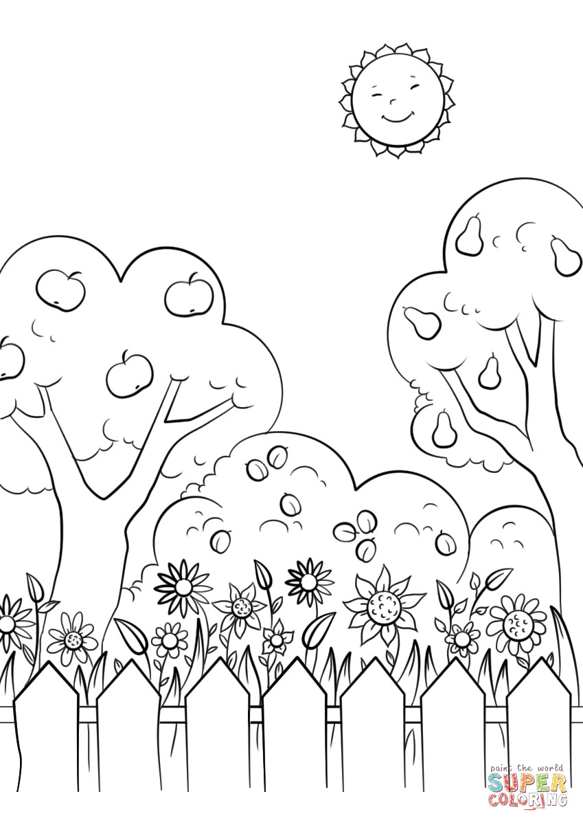 Coloring Pages Garden
 Beautiful Garden coloring page
