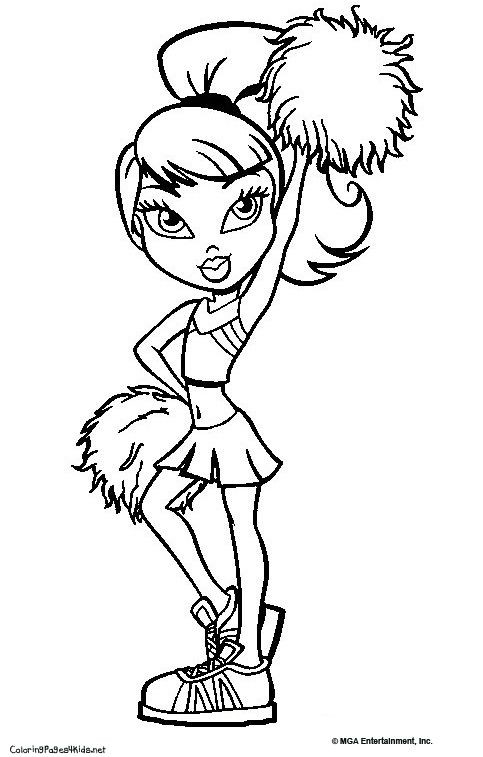 Coloring Pages Girls Cheer
 Bratz Cheerleading Coloring Pages