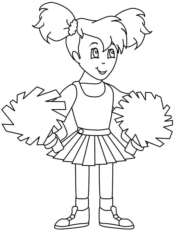 Coloring Pages Girls Cheer
 Cheerleader Perform Great Stunt Coloring Pages