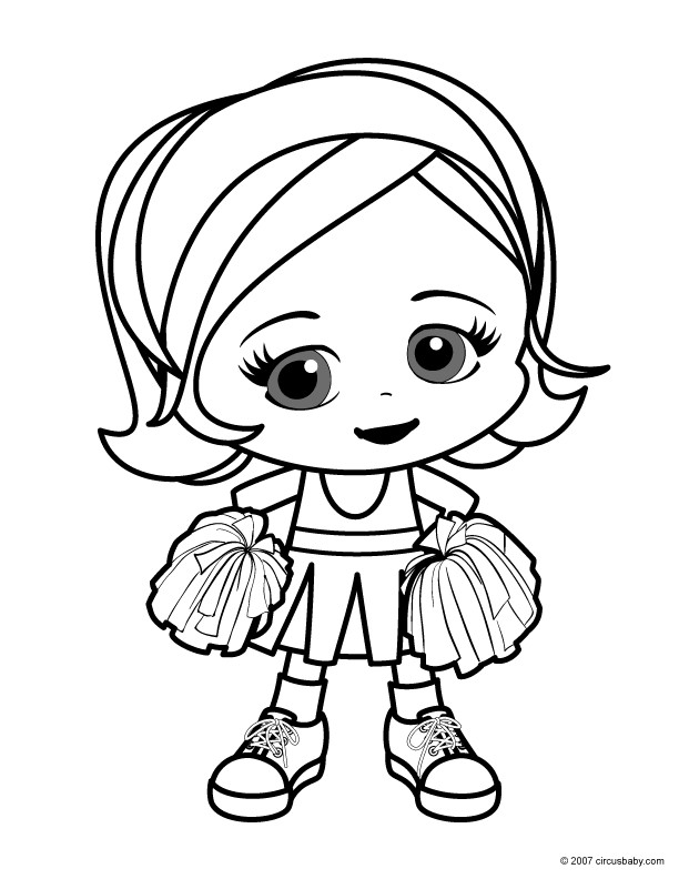 Coloring Pages Girls Cheer
 cheerleader color pages printables