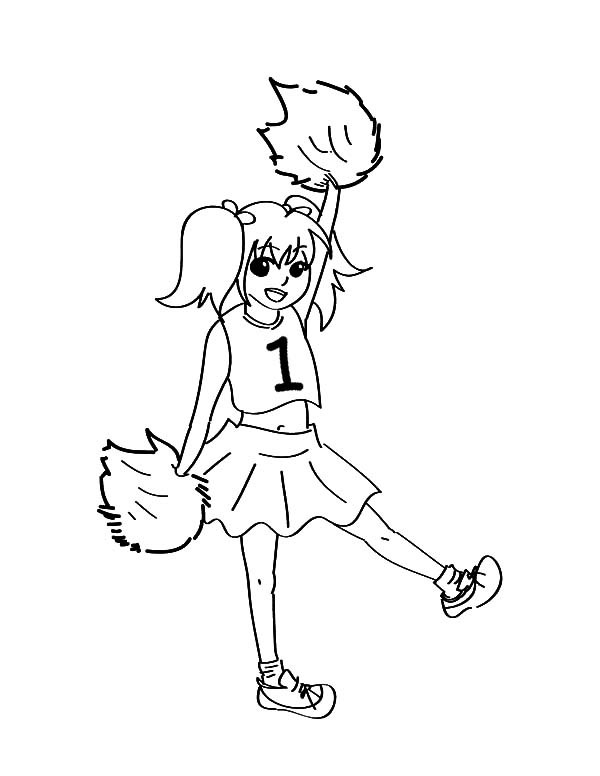 Coloring Pages Girls Cheer
 Cheerleader Perform Great Stunt Coloring Pages