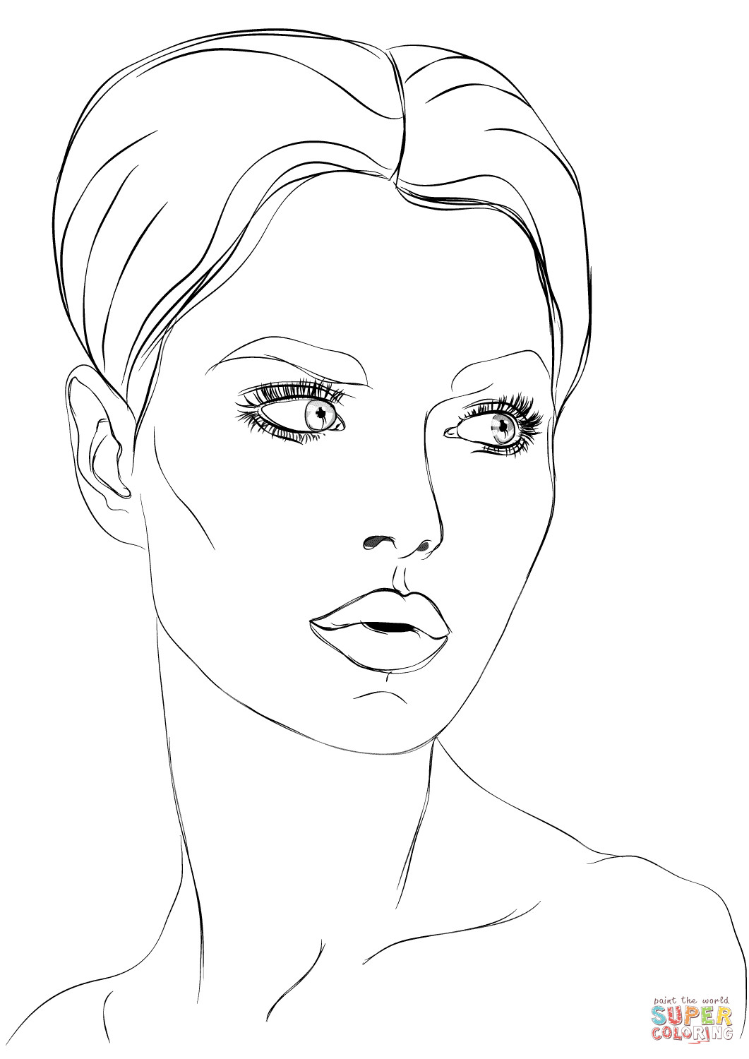 Coloring Pages Girls Faces
 Makeup Paper Drawing at GetDrawings