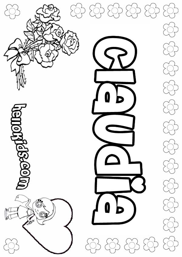 Coloring Pages Girls Names
 Claudia coloring pages Hellokids