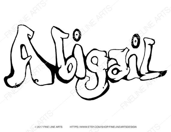 Coloring Pages Girls Names
 Abigail Coloring Book Pages Girls Baby Womens Names