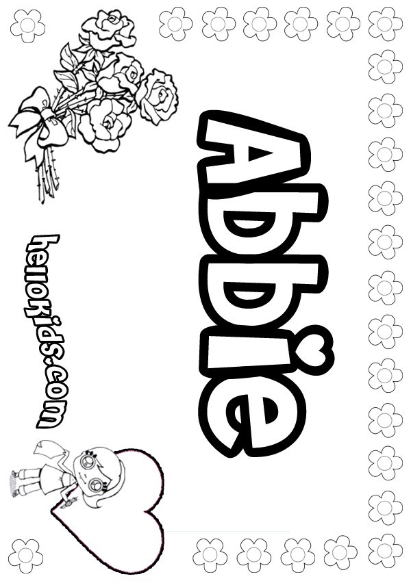 Coloring Pages Girls Names
 girls name coloring pages Abbie girly name to color