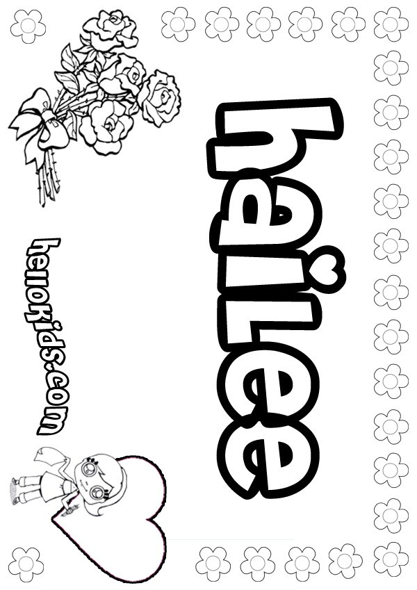 Coloring Pages Girls Names
 girls name coloring pages Hailee girly name to color