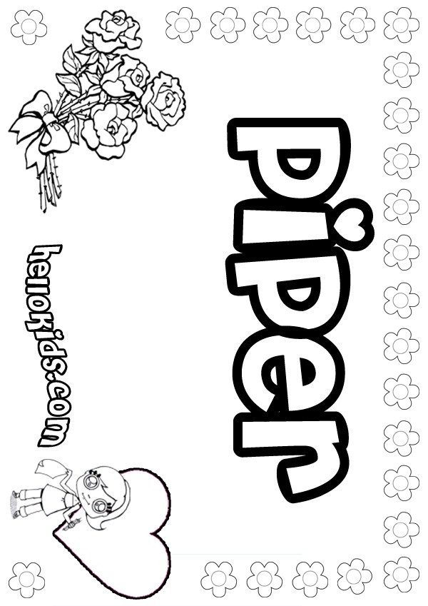 Coloring Pages Girls Names
 girls name coloring pages Piper girly name to color