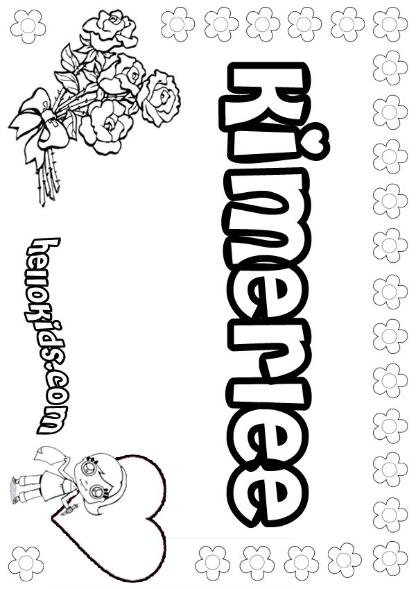 Coloring Pages Girls Names
 Kimerlee coloring pages Hellokids