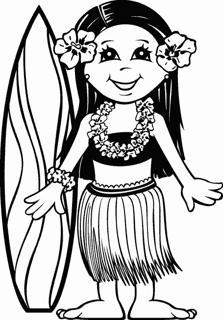Coloring Pages Hula Girl
 hawaiian children of the world coloring Google Search