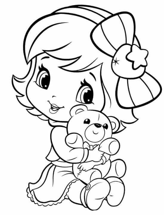Coloring Pages Little Girls
 Baby Strawberry Shortcake Rocks