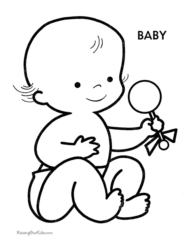 Coloring Pages Of Babies
 Free Printable Baby Shower Coloring Pages Coloring Home