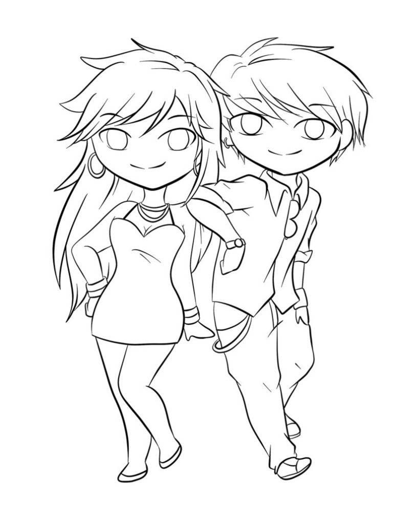 Coloring Pages Of Boys And Girls
 Boy And Girl Kissing Coloring Pages