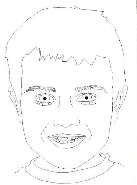 Coloring Pages Of Boys Faces
 boy girls cheek Colouring Pages page 2