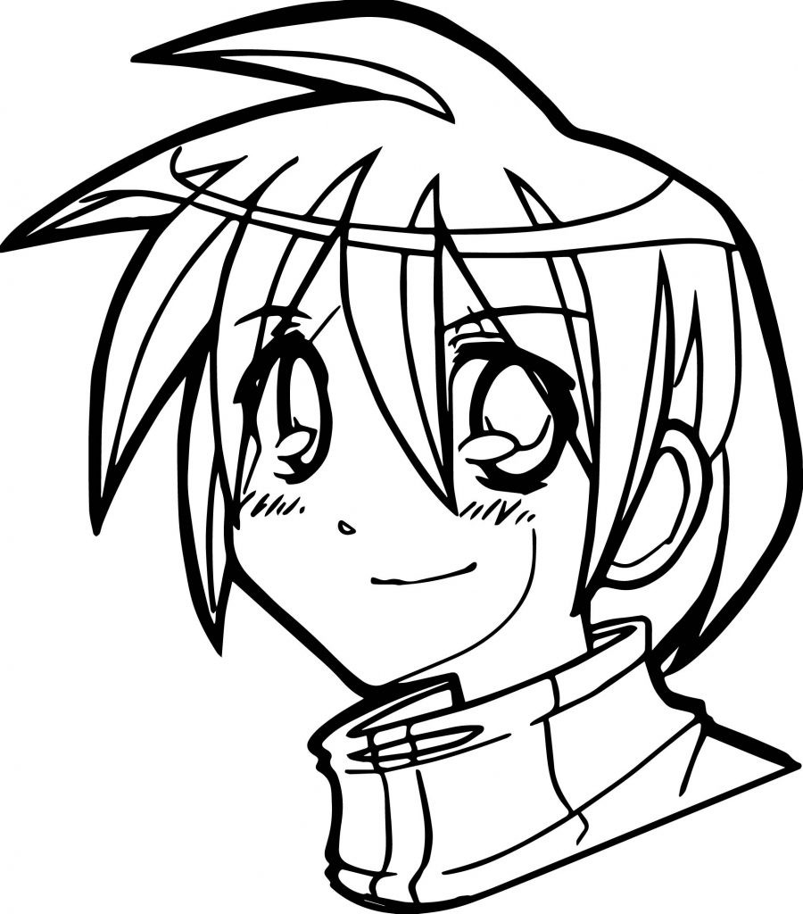 Coloring Pages Of Boys Faces
 Manga Boy Face Coloring Page