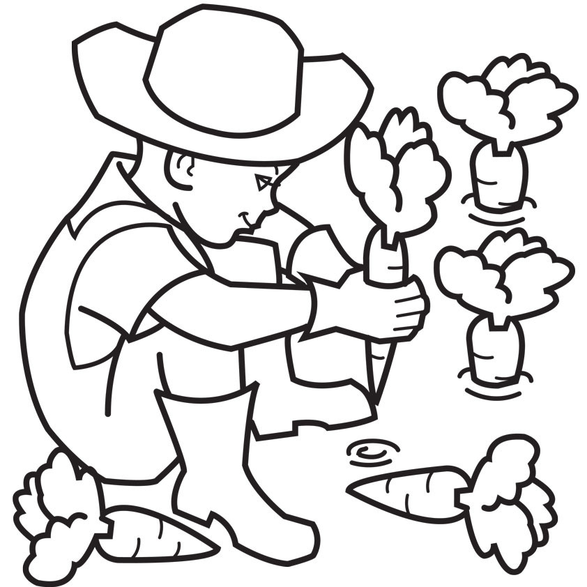 Coloring Pages Of Farmer Boys
 Drawn farm coloring book Pencil and in color drawn farm