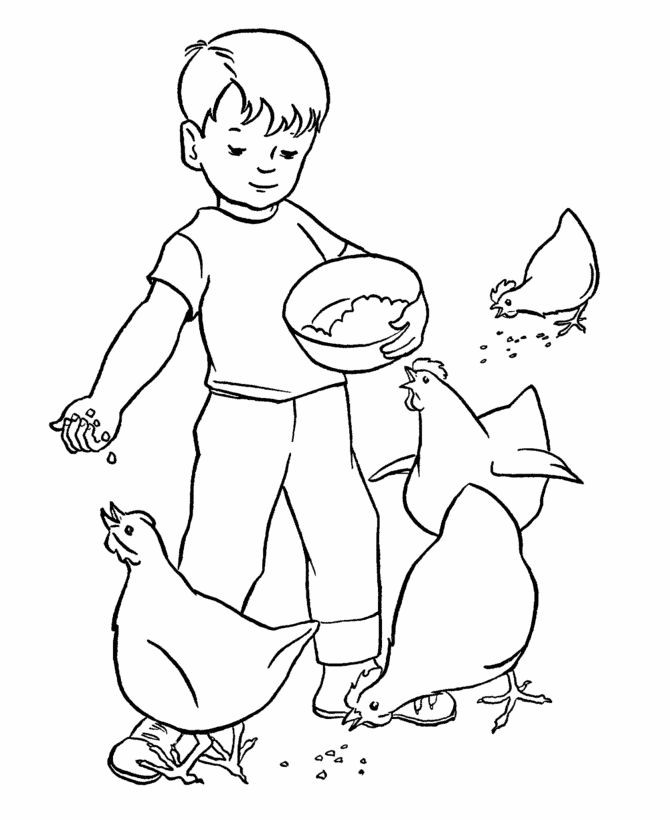 Coloring Pages Of Farmer Boys
 Farm Work and Chores Coloring Pages