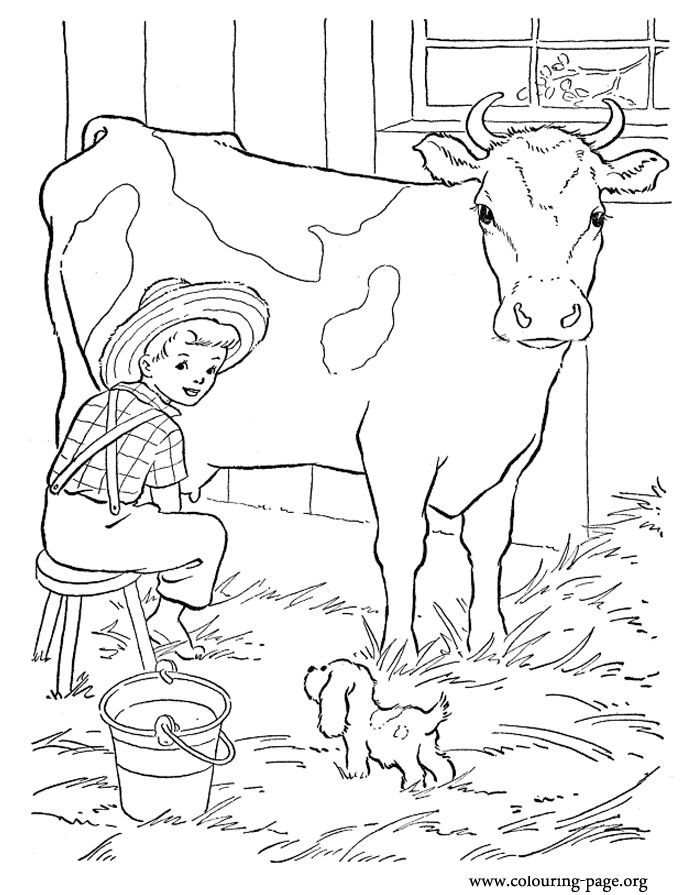 Coloring Pages Of Farmer Boys
 Best 25 Cow milking games ideas on Pinterest