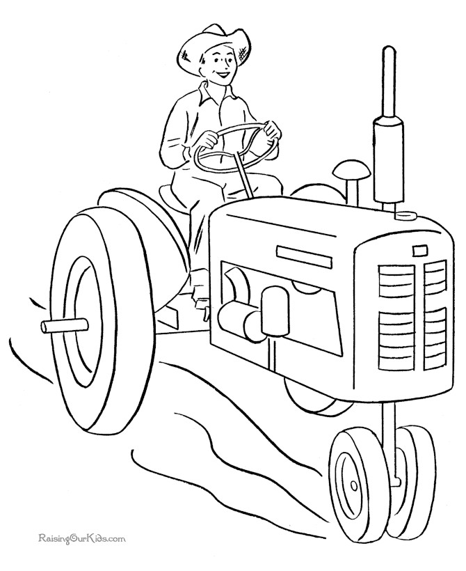Coloring Pages Of Farmer Boys
 Farm Tractor Coloring Pages Coloring Home