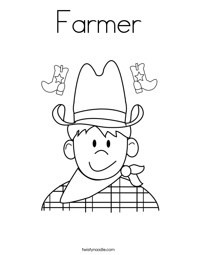Coloring Pages Of Farmer Boys
 Farmer Coloring Page Twisty Noodle