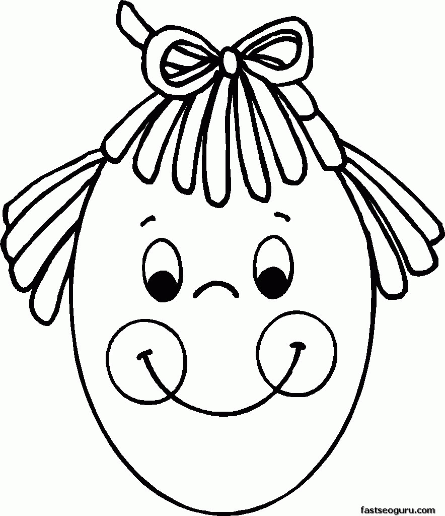 Coloring Pages Of Girls Faces
 Girl Face Coloring Page Coloring Home