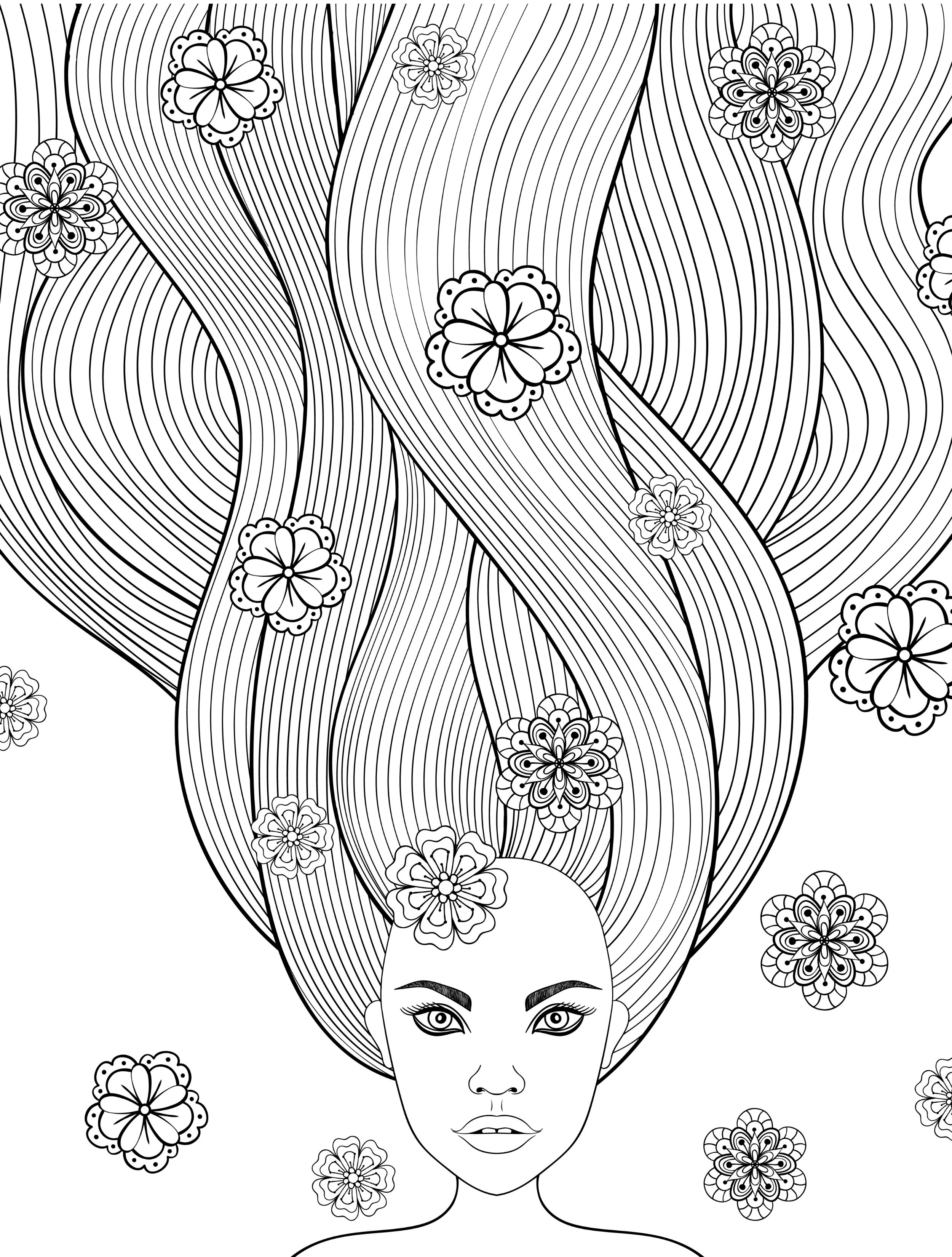 Coloring Pages Of Girls For Adults
 10 Crazy Hair Adult Coloring Pages Page 8 of 12 Nerdy