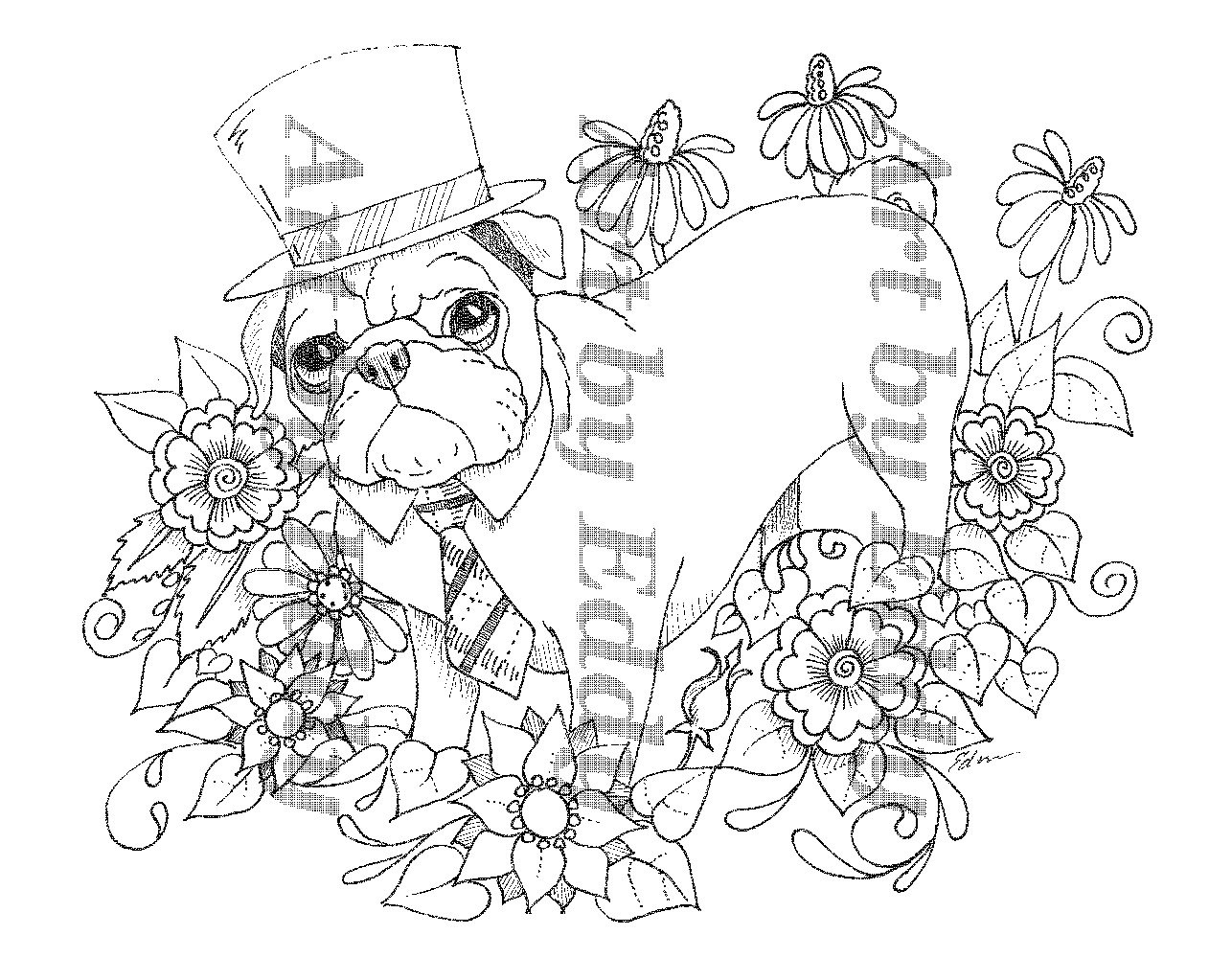 Coloring Pages Of Handsome Bad Boys
 Art of Pug Single Coloring Page Handsome Boy