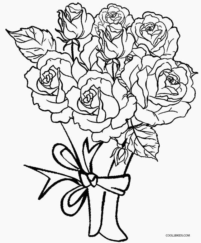 Coloring Pages Of Roses For Boys
 Printable Rose Coloring Pages For Kids