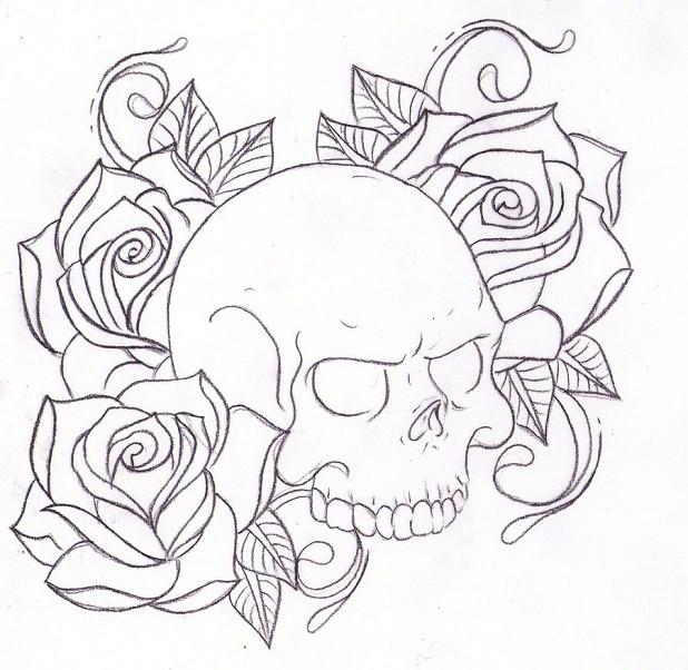Coloring Pages Of Roses For Boys
 sugar skulls and roses coloring pages