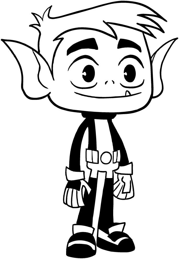 Coloring Pages Of Teen Cute Boys
 Beast Boy of the Teen Titans Go coloring page to print