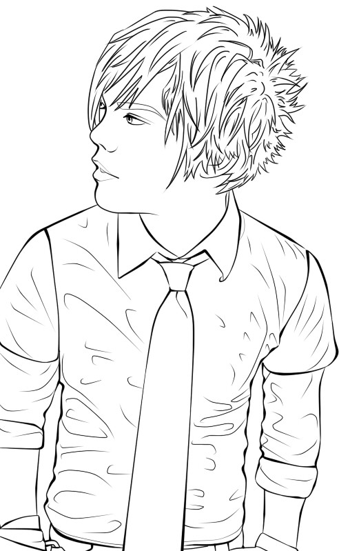 Coloring Pages Of Teen Cute Boys
 Emo Boy Lineart by Naruto 1949 on DeviantArt
