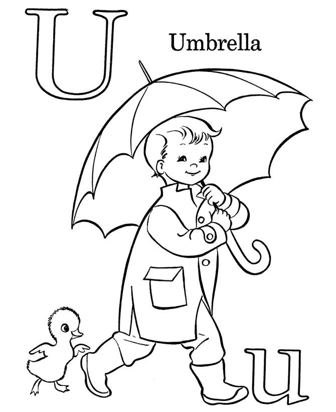 Coloring Pages Of Underware For Toddlers
 Farm Alphabet ABC Coloring page Letter U
