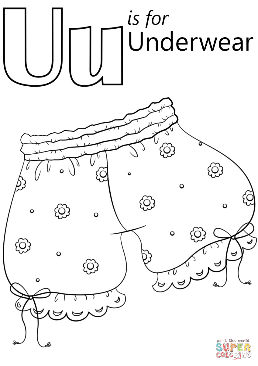 Coloring Pages Of Underware For Toddlers
 U is for Underwear coloring page