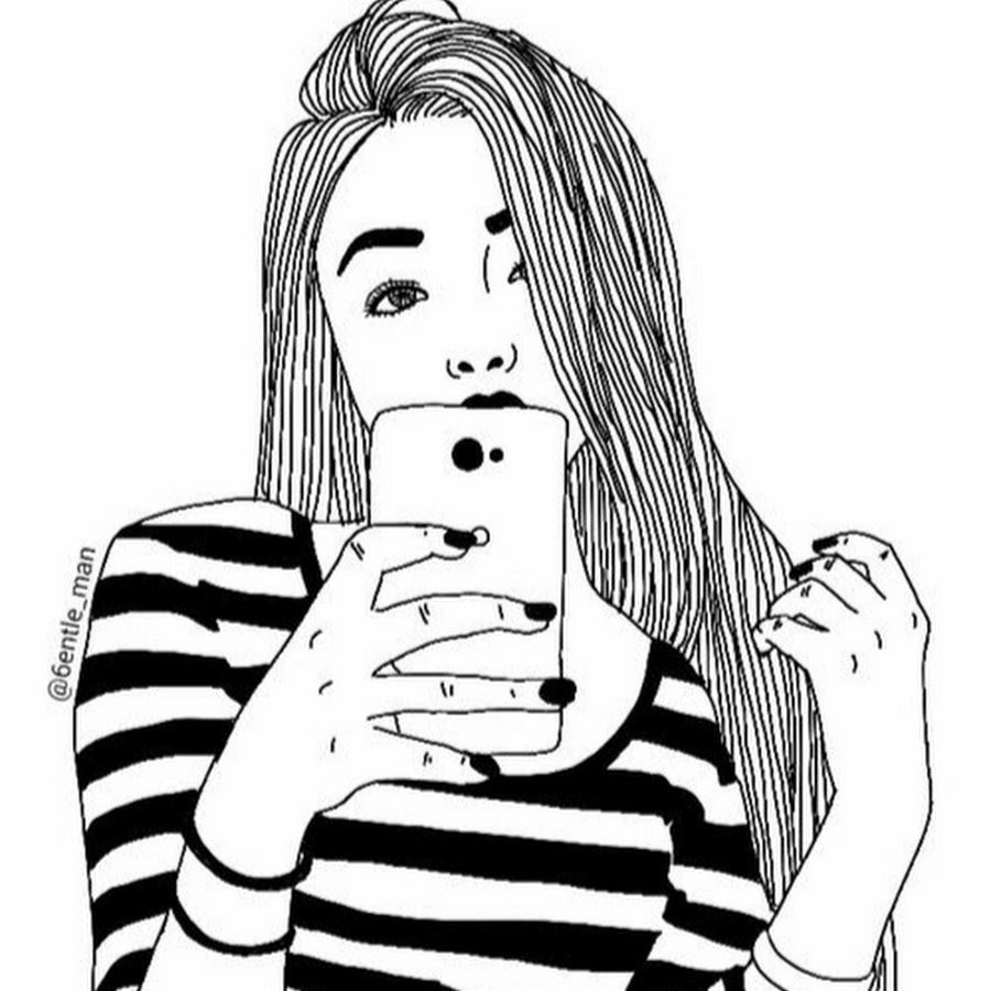 Coloring Pages Teen Girls With Phone
 "98 best Tumblr Swag Girls Drawing images on Pinterest