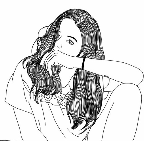 Coloring Pages Teenage Girls
 Grunge shared by n a on We Heart It