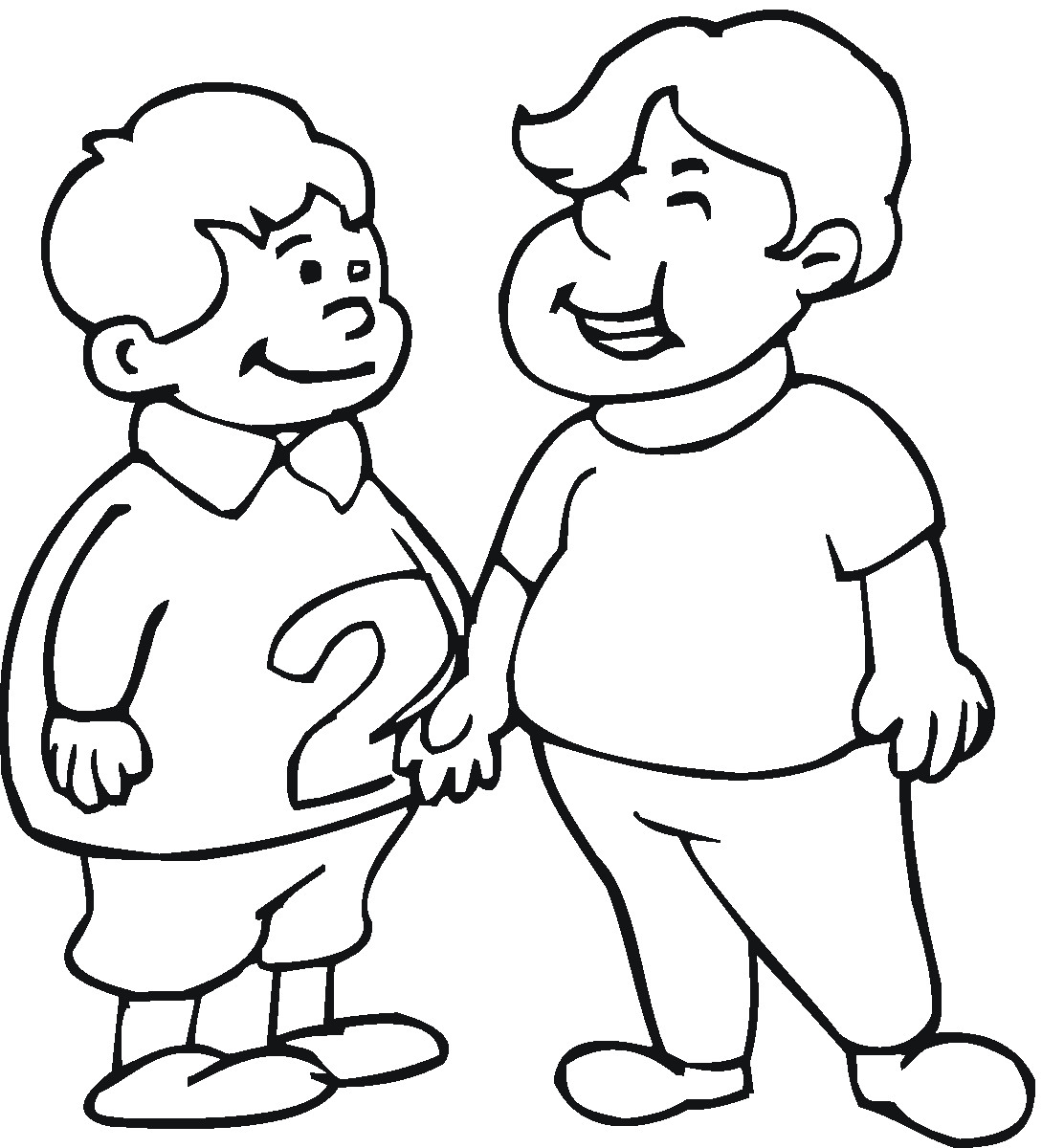 Coloring Pages Two Boys
 Desenhos de meninos para colorir e imprimir 2 Formando