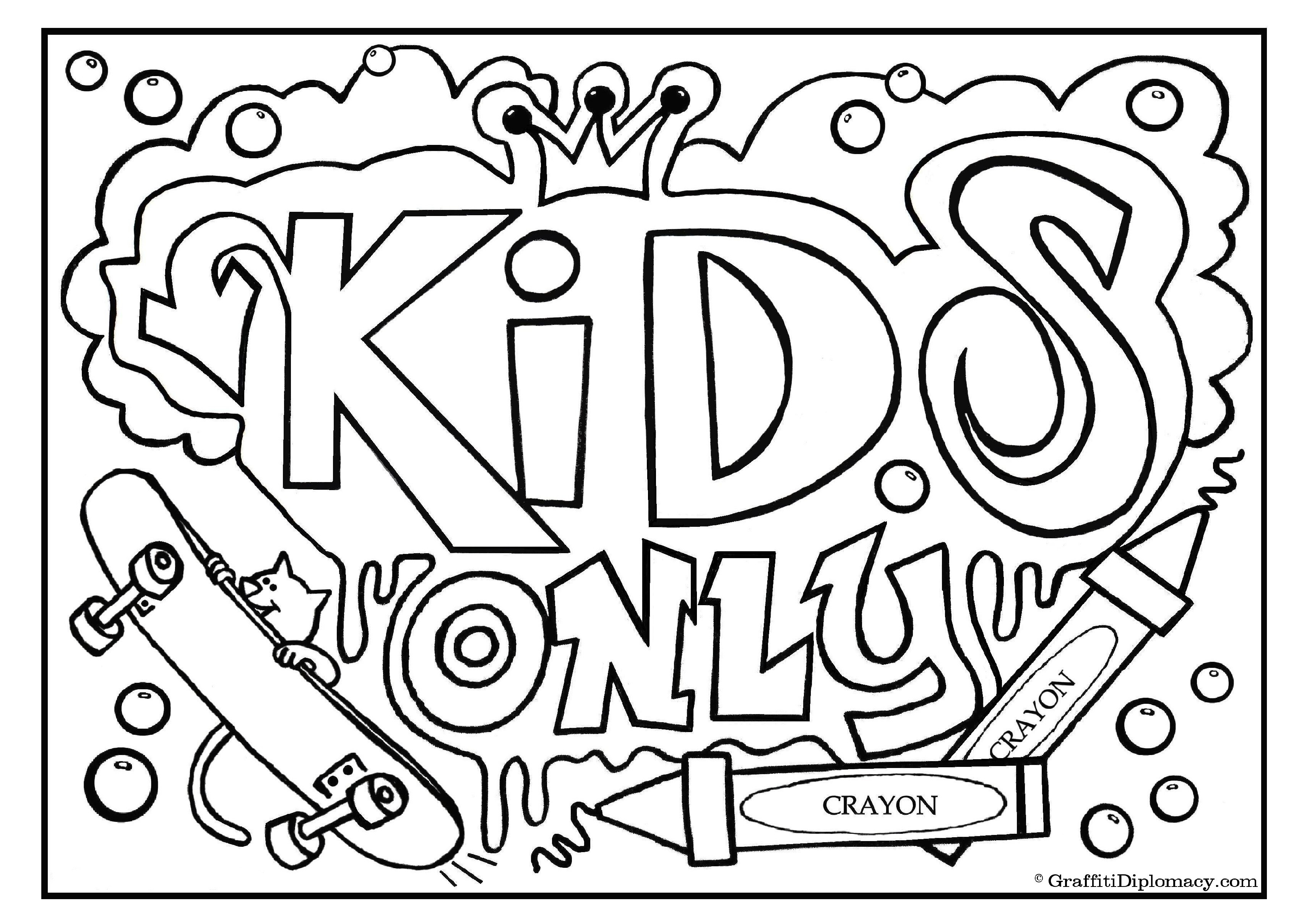 Coloring Pages Yhat Says No Boys
 Graffiti Coloring Book "Because Y s A Crooked Letter" by