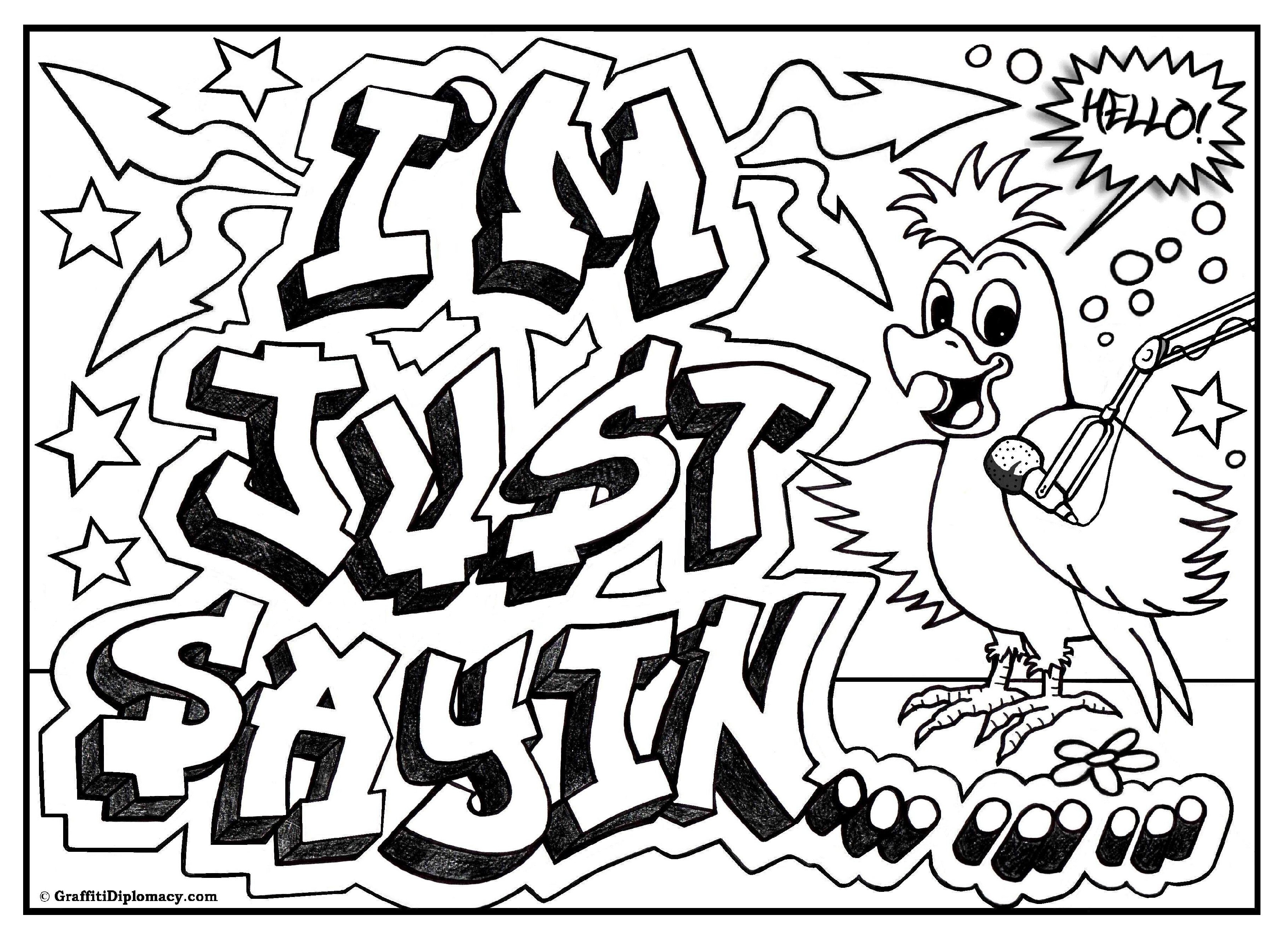 Coloring Pages Yhat Says No Boys
 OMG Another Graffiti Coloring Book of Room Signs Learn