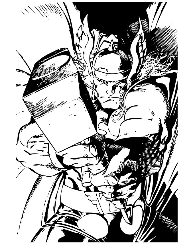 Comic Book Coloring
 Marvel ics Thor Superhero Coloring Page