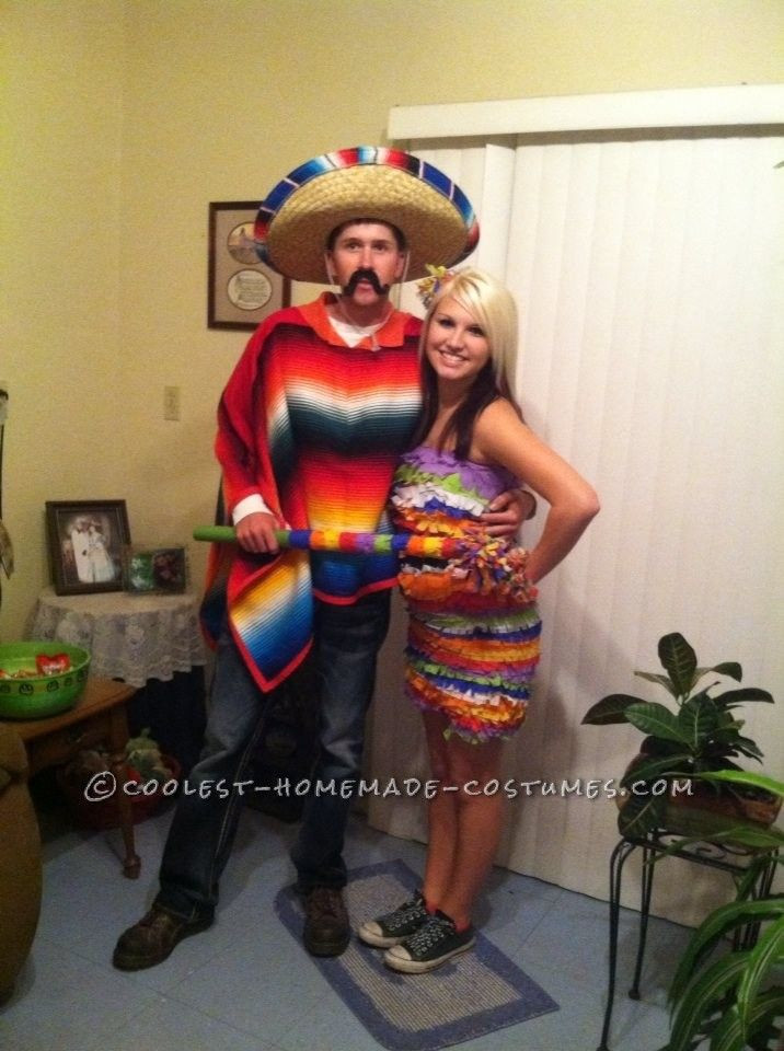 Cool DIY Costumes
 Cool Hombre and Pinata Couple Halloween Costume