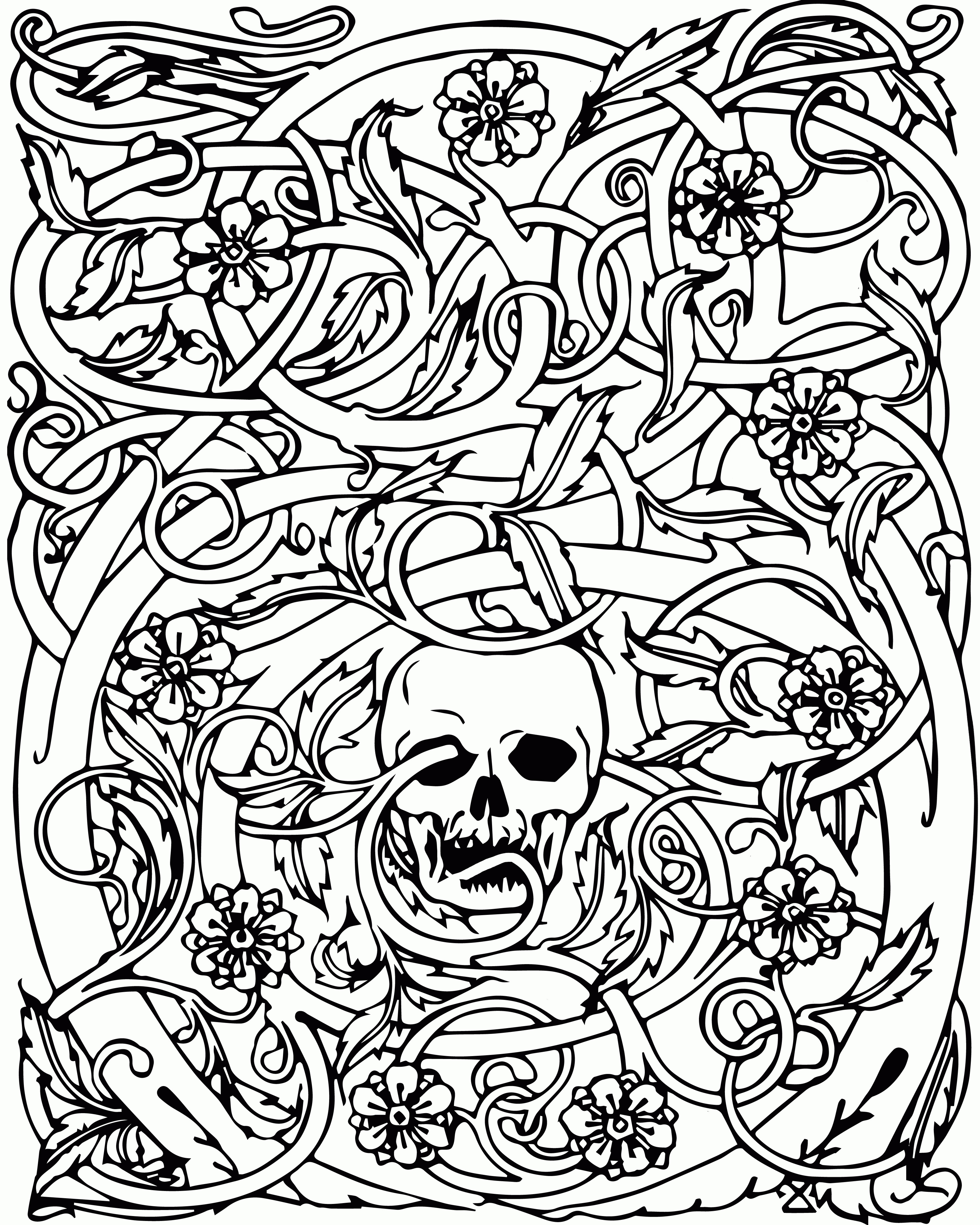 Cool Printable Coloring Pages For Adults
 Cool Skull Design Coloring Pages Coloring Home