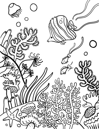 Coral Reef Coloring Pages
 Printable coral reef coloring page Free PDF at
