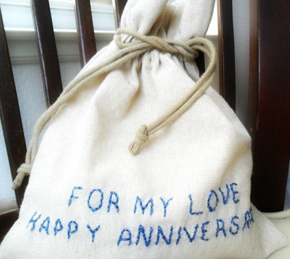 Cotton Anniversary Gift Ideas For Her
 Cotton Anniversary Gift For Him Her Message in a Bag