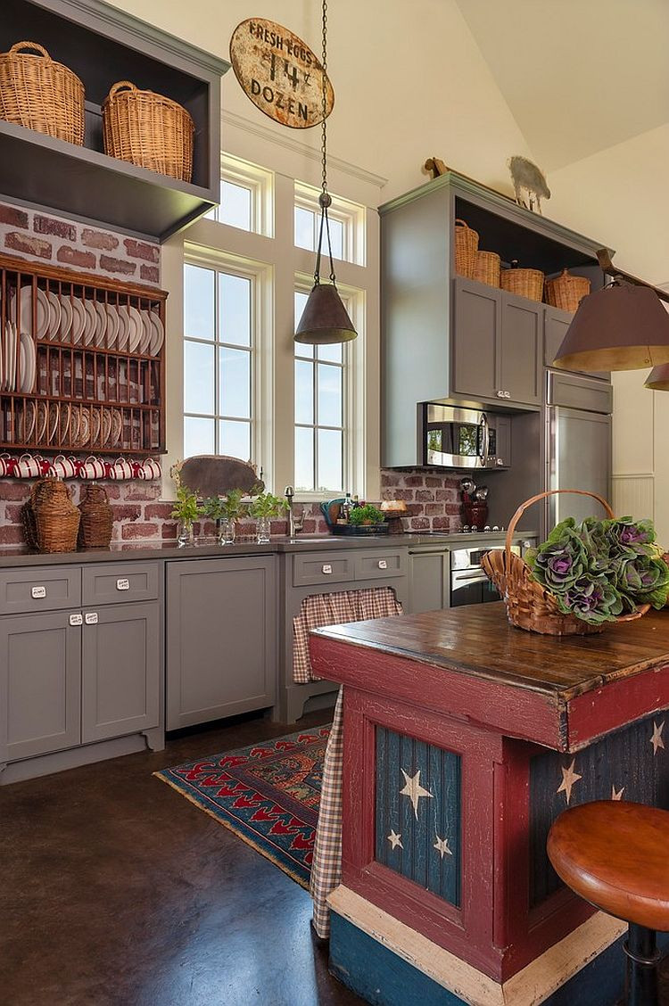Country Kitchen Designs
 50 Trendy and Timeless Kitchens with Beautiful Brick Walls
