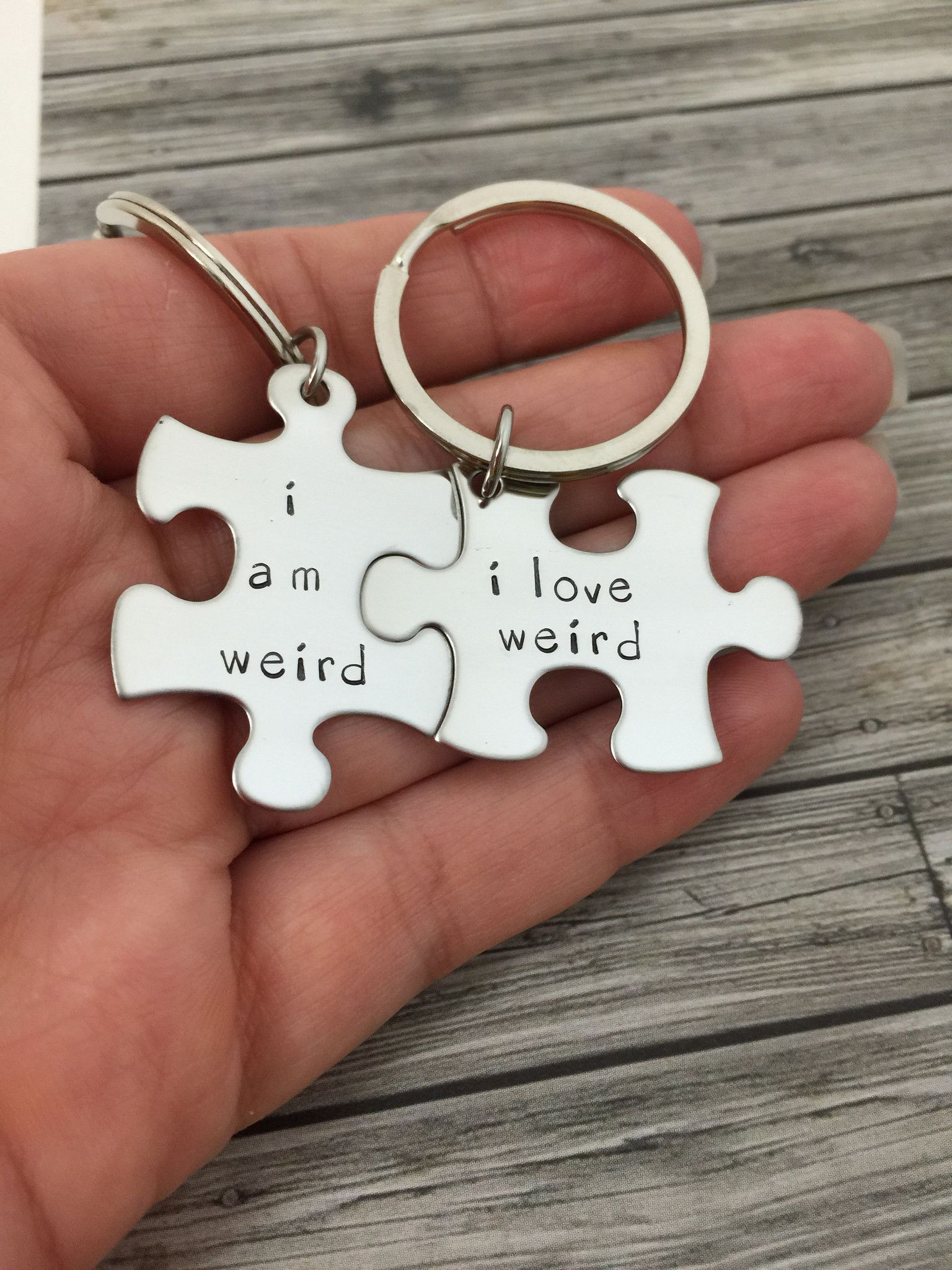 Couple Anniversary Gift Ideas
 I am weird I love weird Couples Keychains Couples Gift
