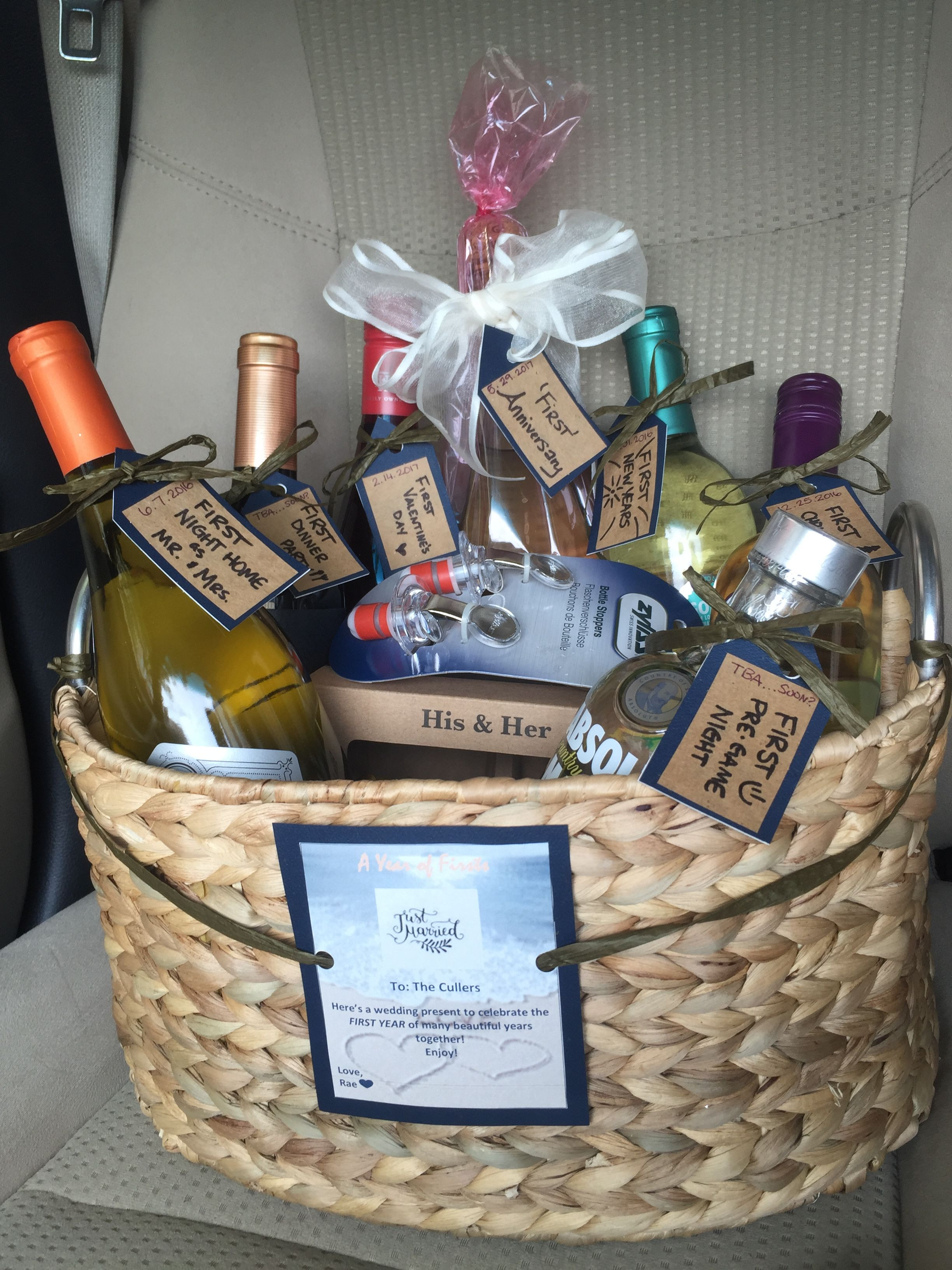 Couple Gift Basket Ideas
 A year of firsts The BEST and easiest wedding present for